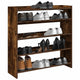 Vidaxl Shoe Rack 80x25x81 cm de madera procesada de roble ahumado coloreado