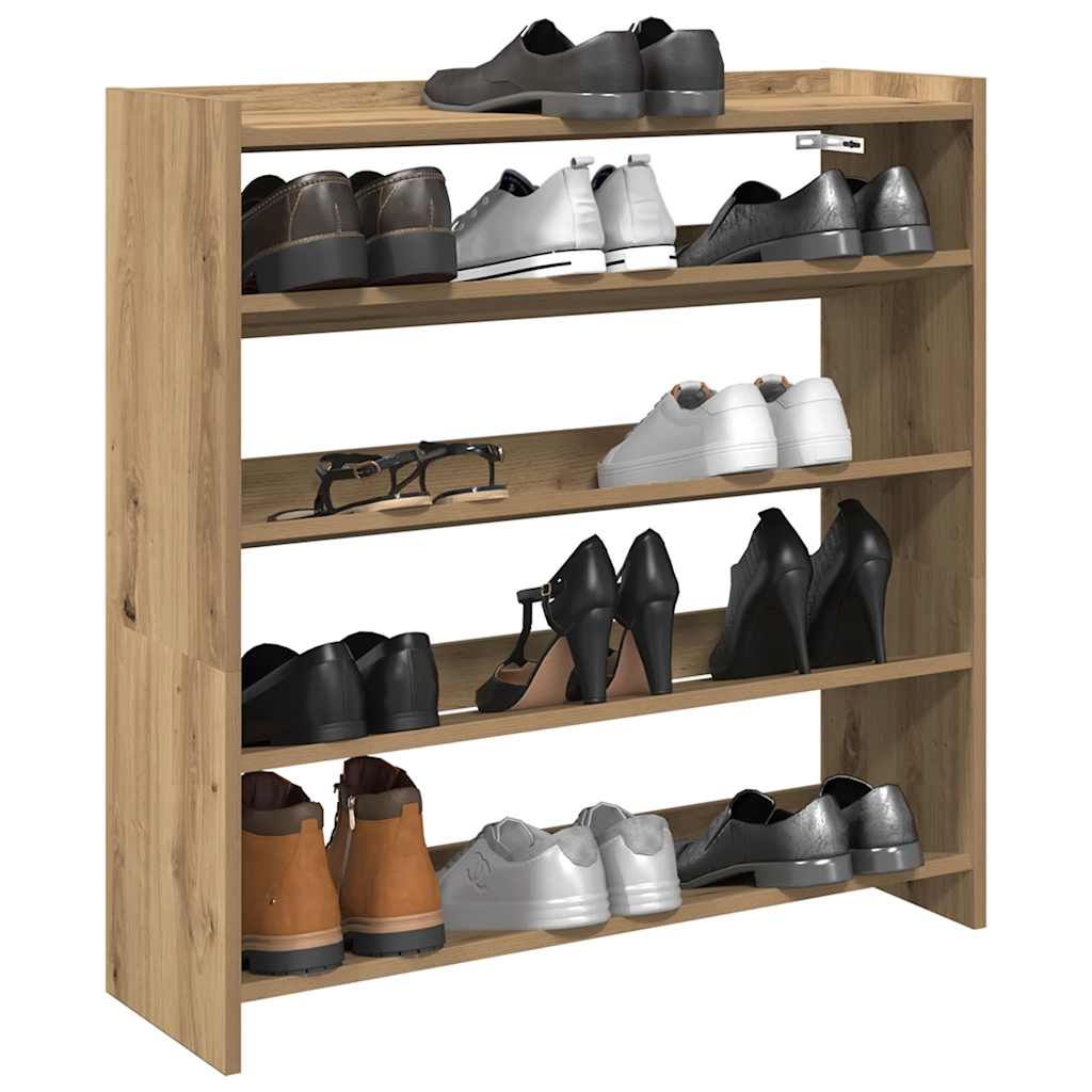 Vidaxl Shoe Rack 80x25x81 cm Color de roble artesanal procesado