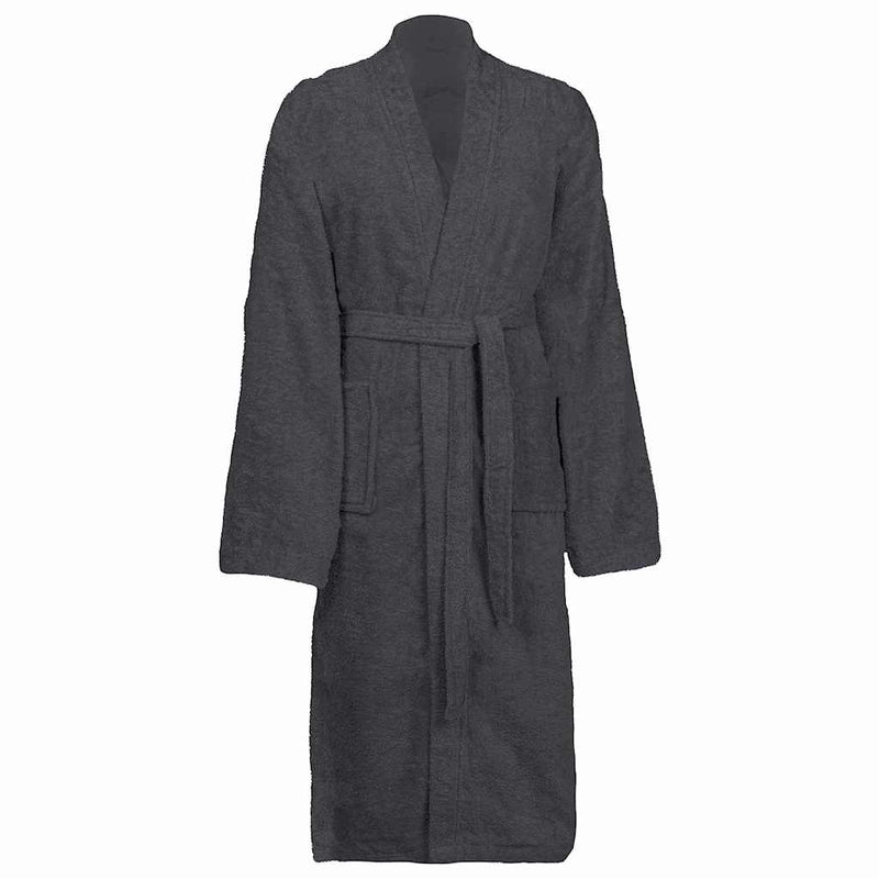 Vidaxl badjas kinn antraciet xl katoen
