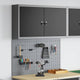 Vidaxl gereedschapskast set met plank 3 pcs zwart gepoedercoat staal