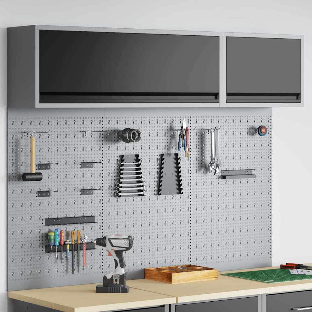 Set di armadietti per utensili Vidaxxl con ripiano 5 pezzi in acciaio verniciato a polvere nera