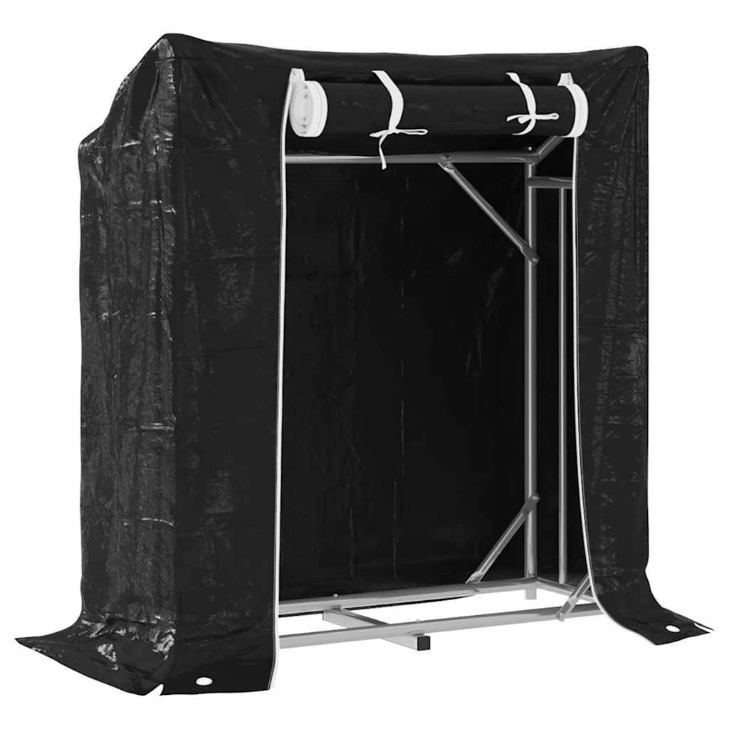 Chimenea de Vidaxl con cubierta de lluvia 100.5x40.5x110.5 cm de acero