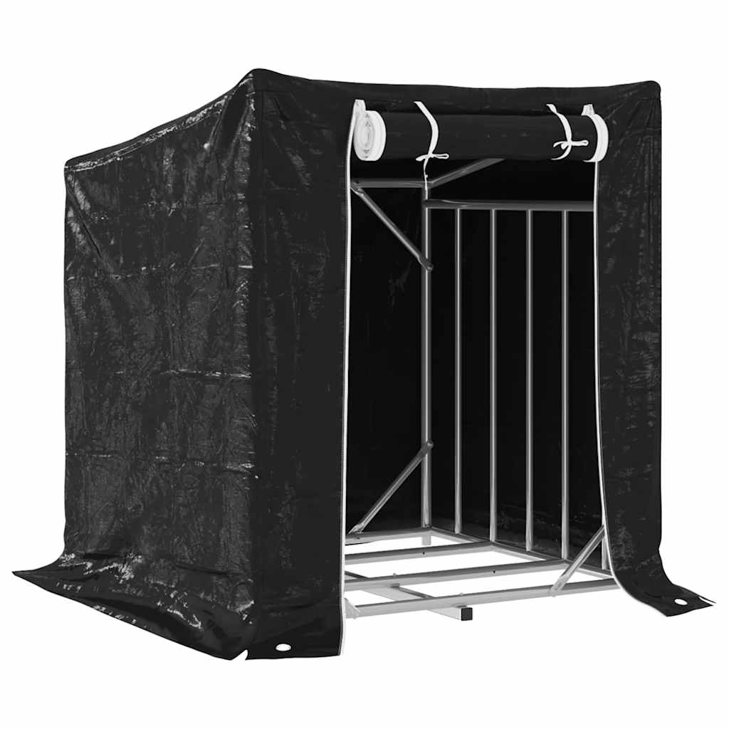 Chimenea de Vidaxl con cubierta de lluvia 100.5x100.5x110.5 cm de acero