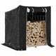 Chimenea de Vidaxl con cubierta de lluvia 100.5x100.5x110.5 cm de acero