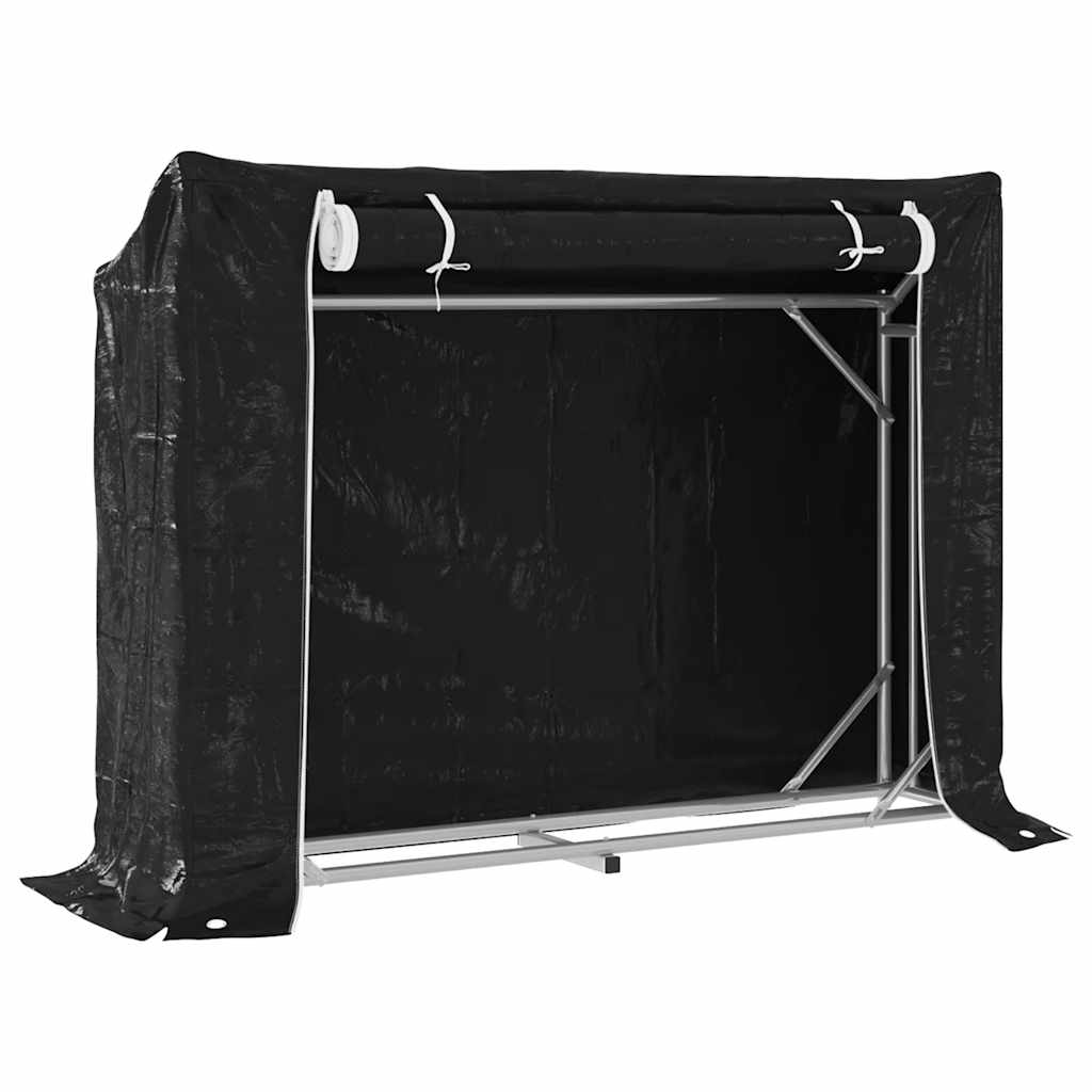 Chimenea de Vidaxl con cubierta de lluvia 151x40.5x110.5 cm de acero
