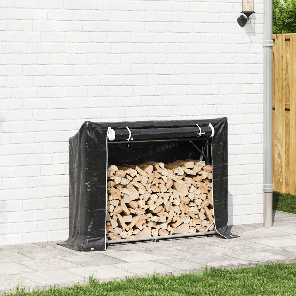 Chimenea de Vidaxl con cubierta de lluvia 151x40.5x110.5 cm de acero