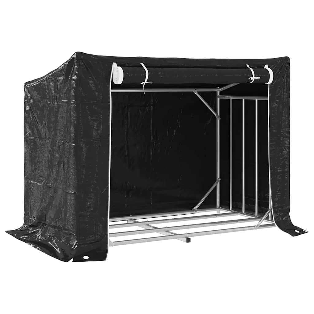 Camino Vidaxl con copertura della pioggia 151x80.5x110.5 cm in acciaio