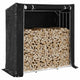 Leñero vidaxx con funda para lluvia 200x80x200 cm acero galvanizado