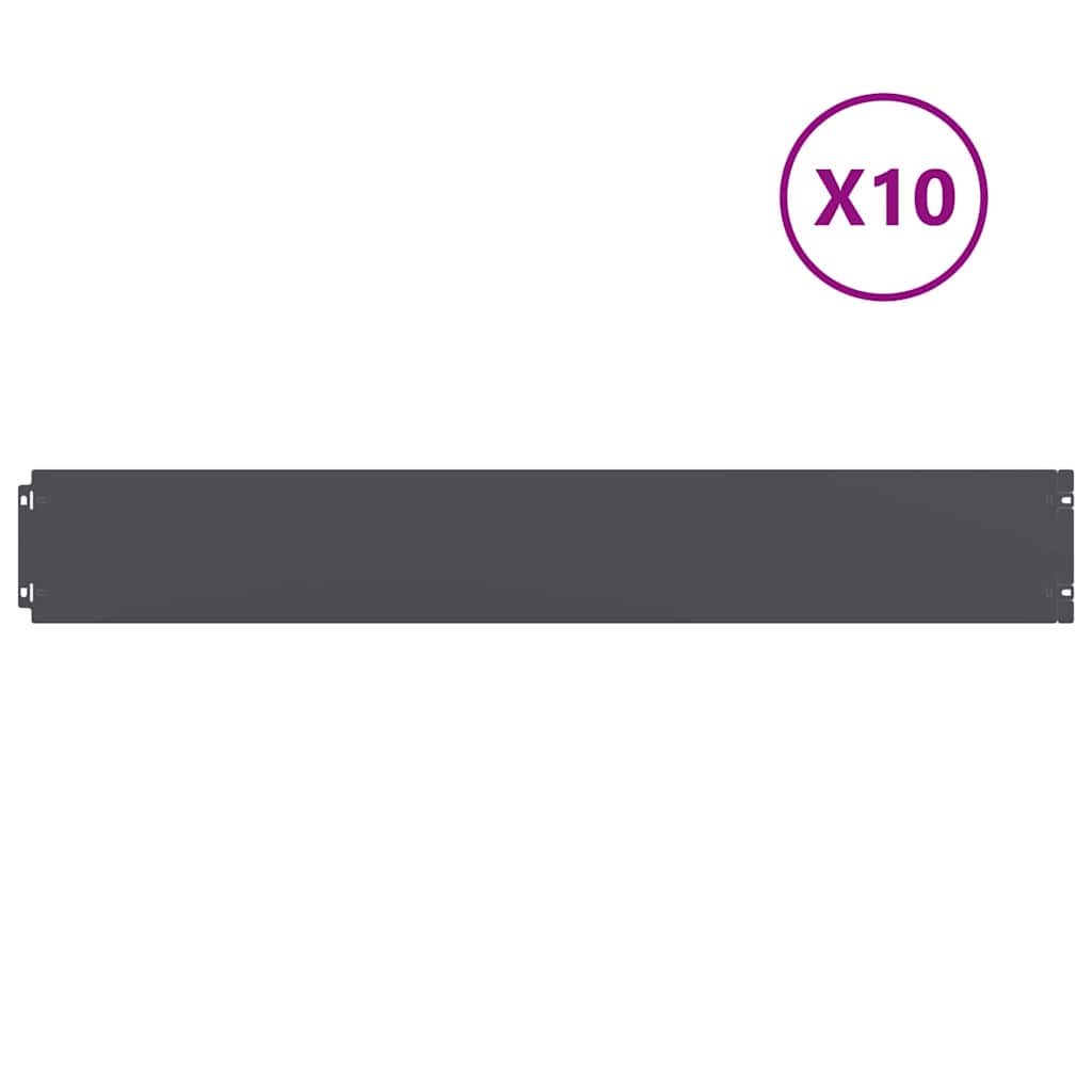 Vidaxl gazonranden 10 st 15x103 cm koudgewalst staal antraciet