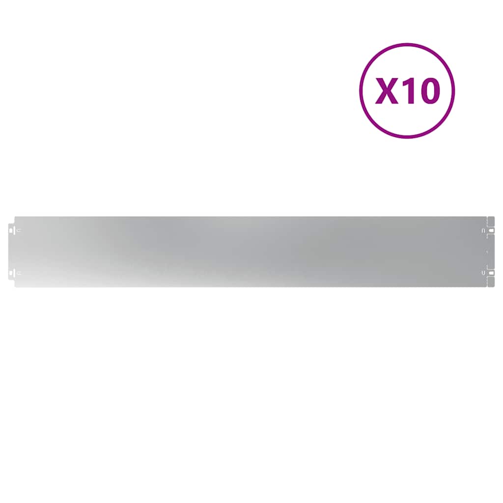 Bordes de césped vidaxl 10 piezas 15x103 cm acero galvanizado