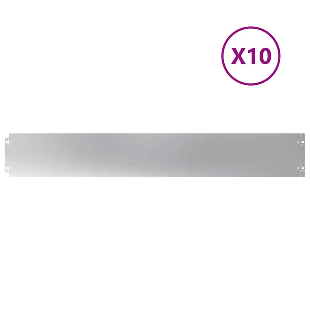 Bordes de césped vidaxl 10 piezas 15x103 cm acero galvanizado