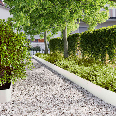 Vidaxl bordes de césped 10 piezas 20x103 cm acero laminado en frío blanco
