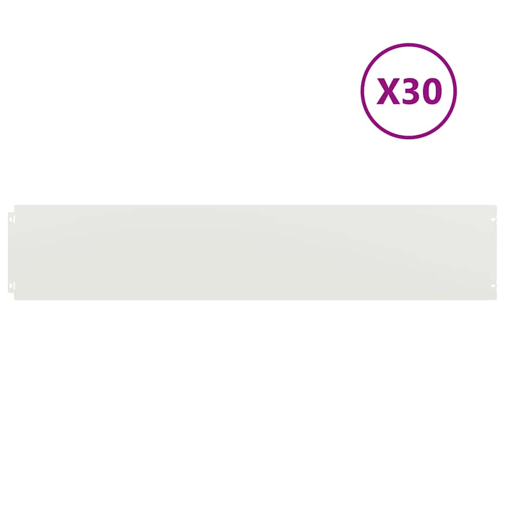 Vidaxl bordes de césped 30 piezas 20x103 cm acero laminado en frío blanco