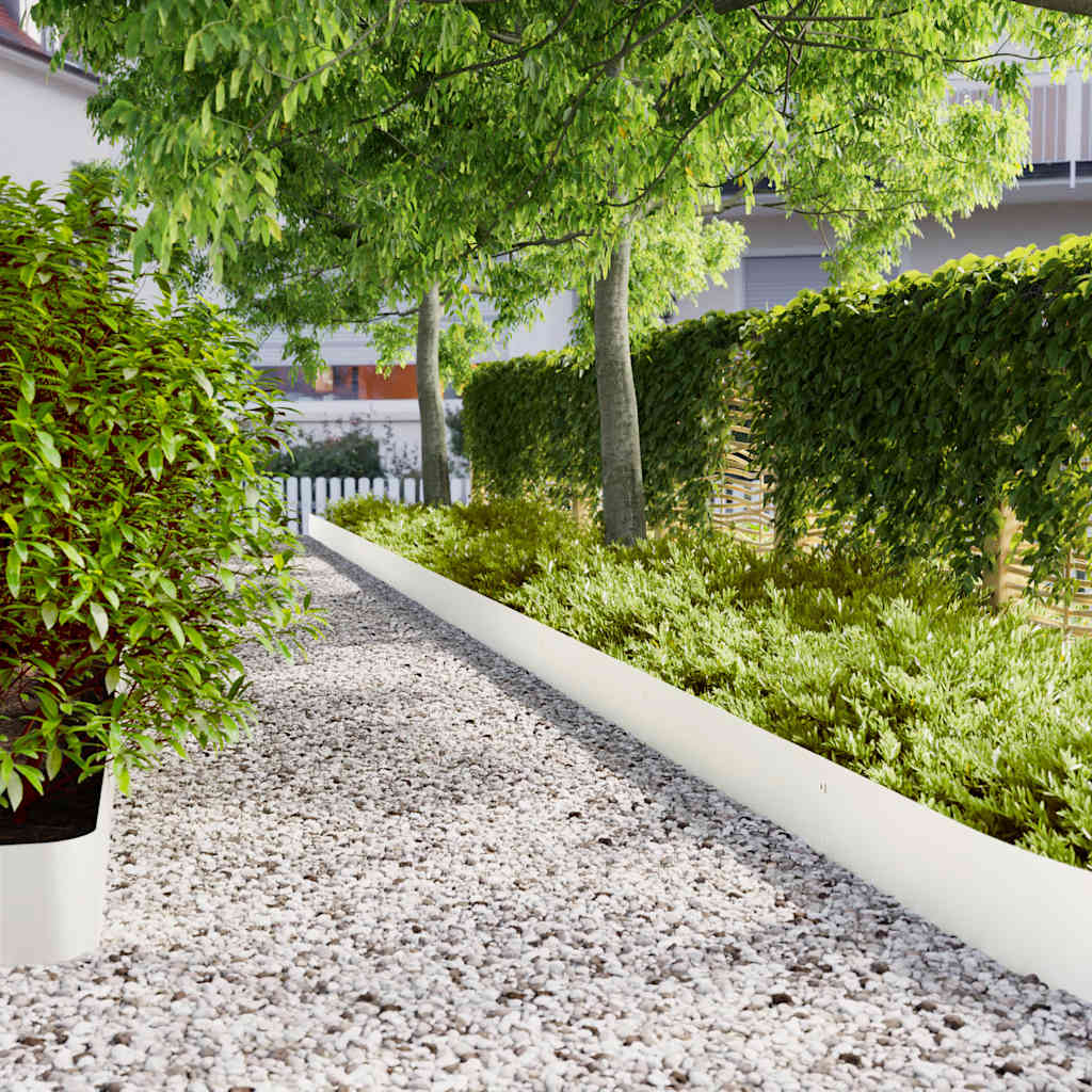 Vidaxl gazonranden 30 st 20x103 cm koudgewalst staal wit