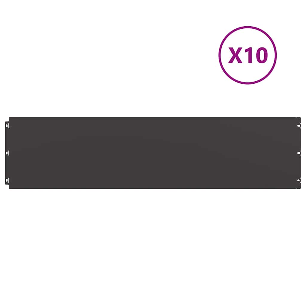 Bordi per prato Vidaxl 10 pz 25x103 cm in acciaio laminato a freddo nero