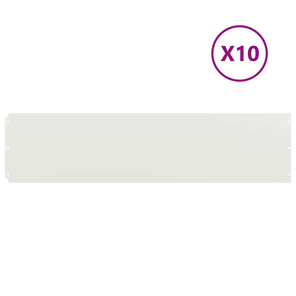 Vidaxl gazonranden 10 st 25x103 cm koudgewalst staal wit
