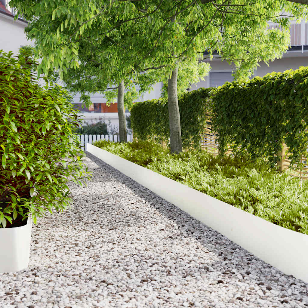 Vidaxl gazonranden 10 st 25x103 cm koudgewalst staal wit