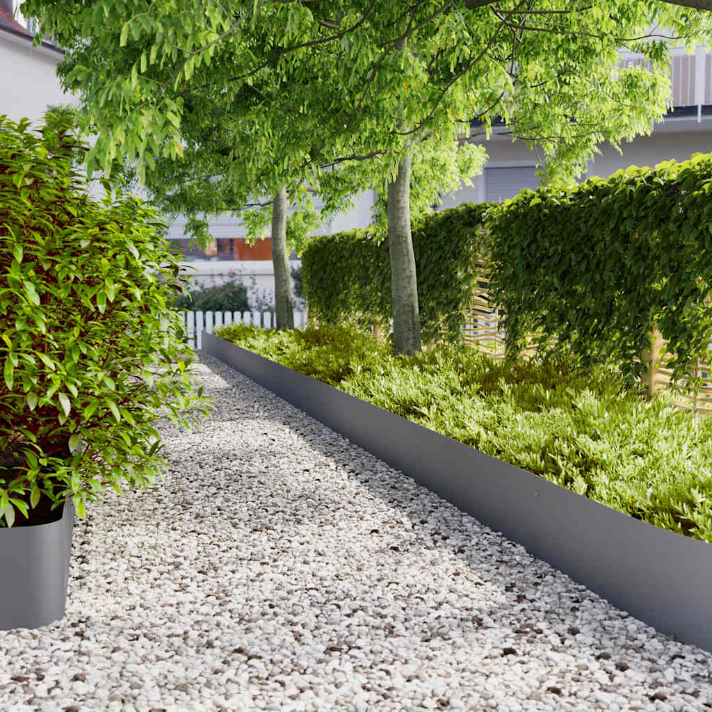 Vidaxl gazonranden 10 st 25x103 cm koudgewalst staal antraciet