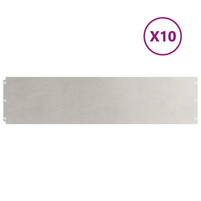 Vidaxxl bordes de césped 10 piezas 25x103 cm acero inoxidable