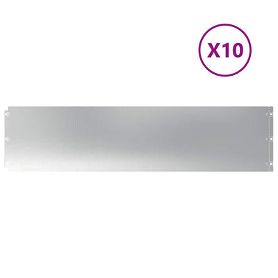 Vidaxl bordes de césped 10 piezas 25x103 cm acero galvanizado