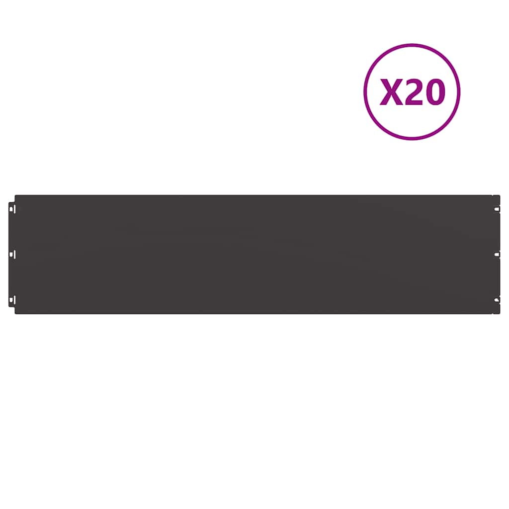Vidaxl gazonranden 20 st 25x103 cm koudgewalst staal zwart