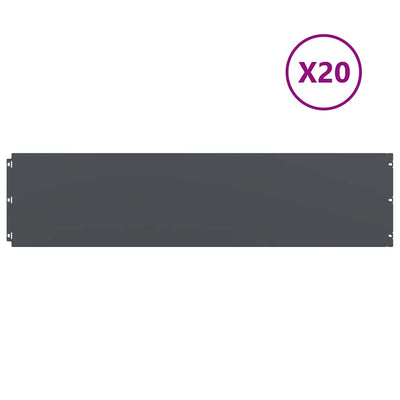 Bordi per prato Vidaxl 20 pz 25x103 cm in acciaio laminato a freddo antracite