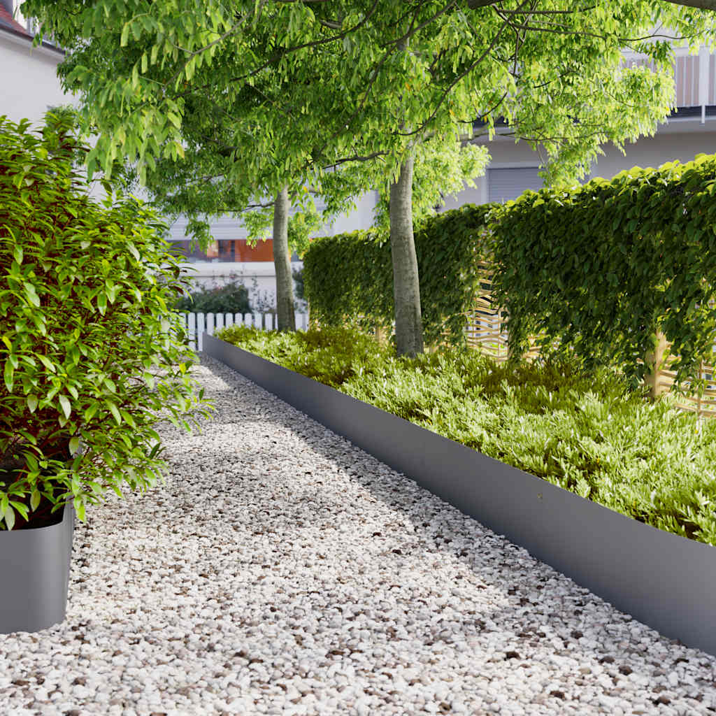 Vidaxl gazonranden 20 st 25x103 cm koudgewalst staal antraciet