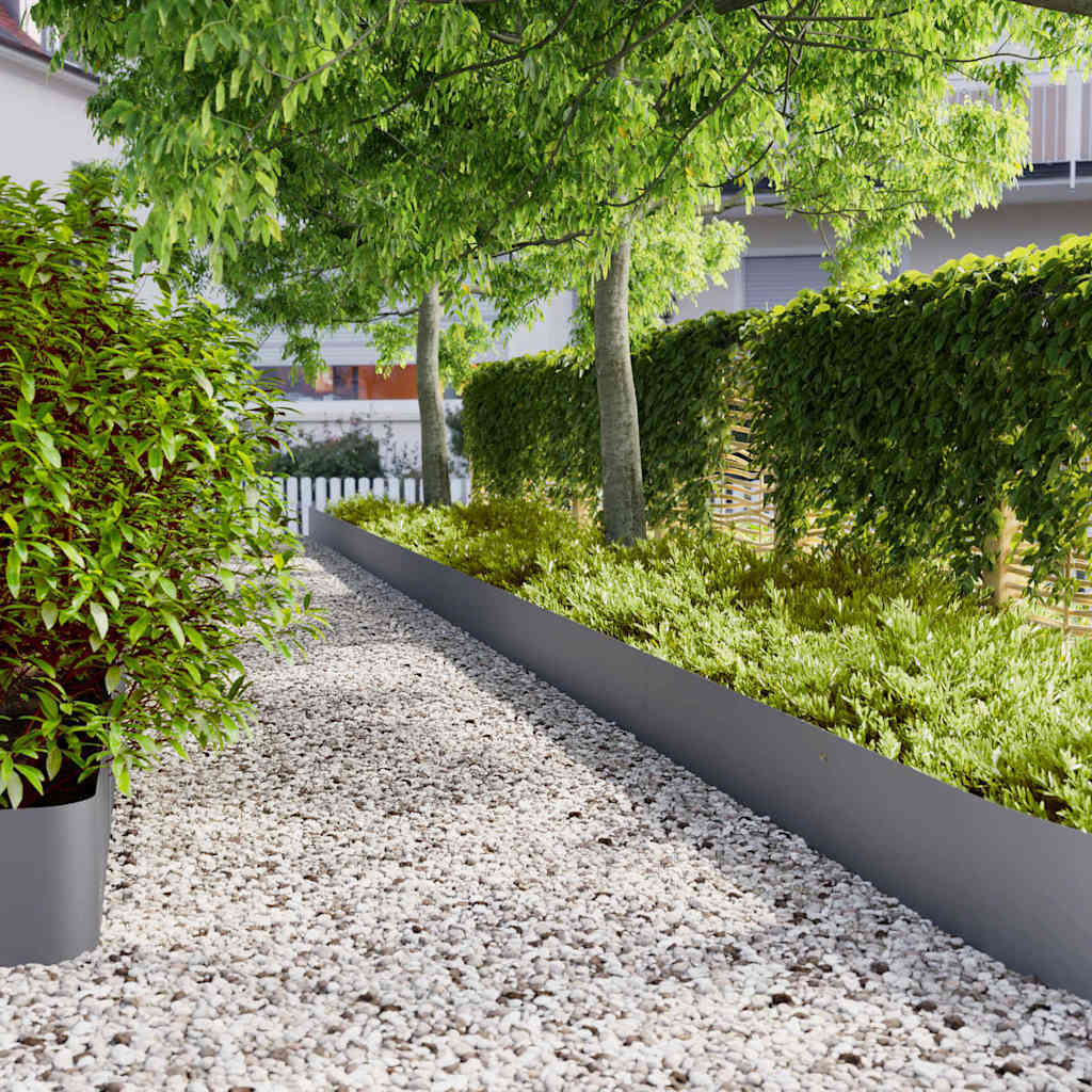 Vidaxl gazonranden 20 st 25x103 cm koudgewalst staal antraciet