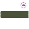 Vidaxl bordes de césped 20 piezas 25x103 cm acero laminado en frío verde oliva