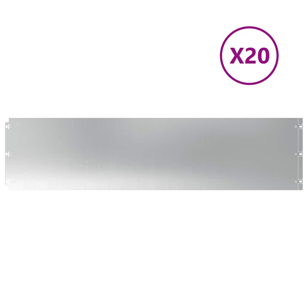 Vidaxl gazonranden 20 st 25x103 cm gegalvaniseerd staal