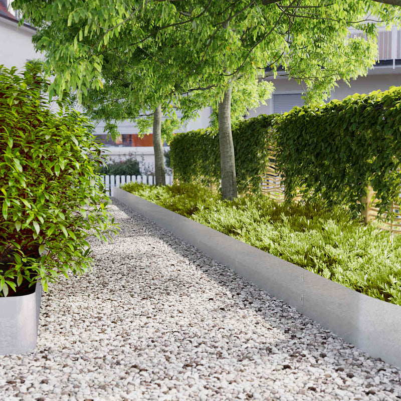 Vidaxl bordes de césped 20 piezas 25x103 cm acero galvanizado