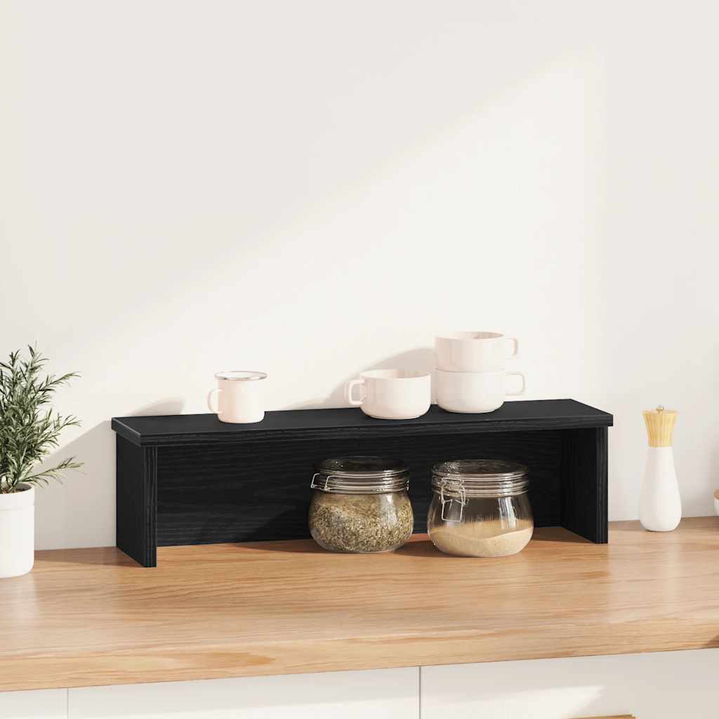 Vidaxx estante de cocina apilable 50x15x16 cm acabado madera negro