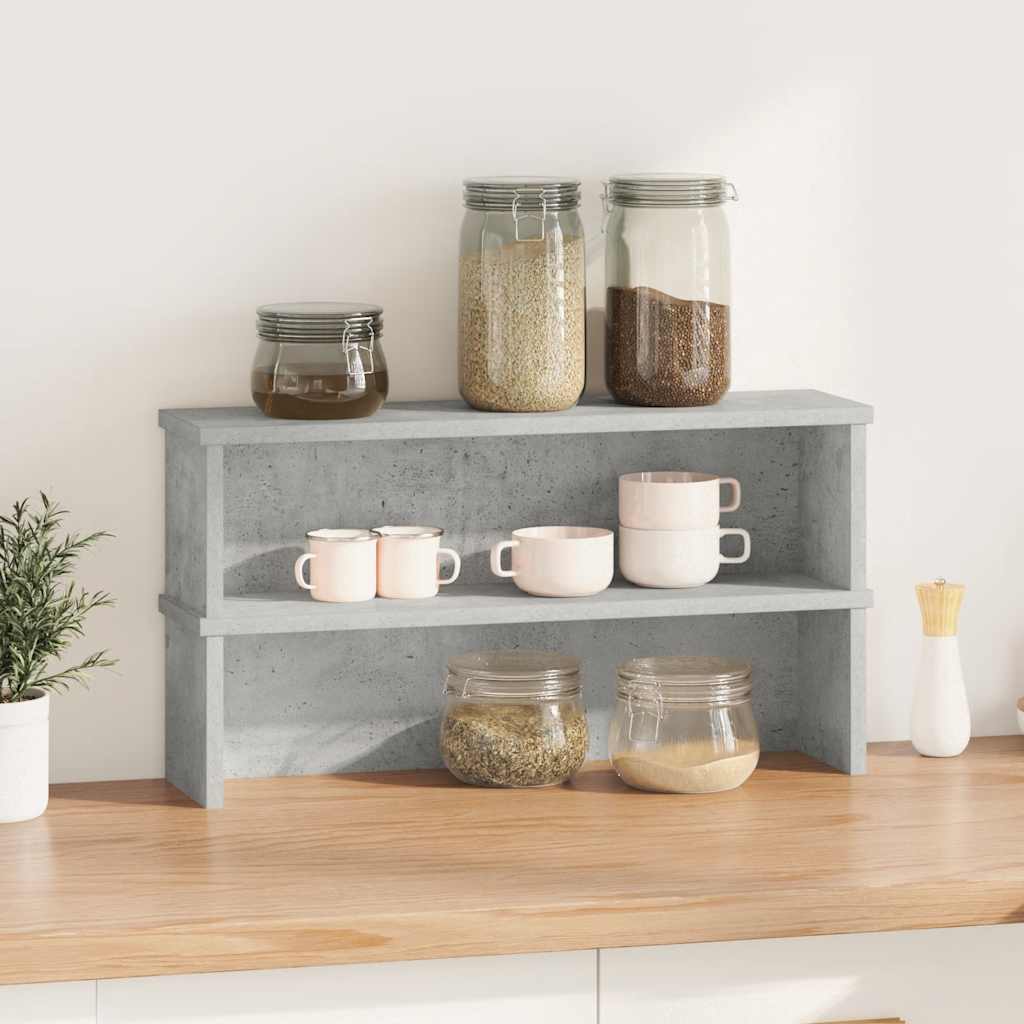 Scaffali da cucina Vidaxx impilabili 2 pezzi 50x15x16 cm grigio cemento
