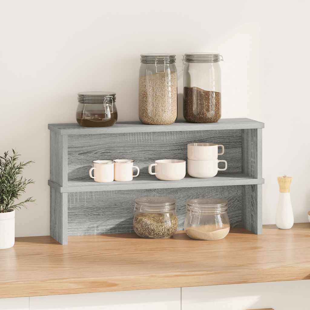 VidaXL estantes de cocina apilables 2 piezas 50x15x16 cm roble sonoma gris