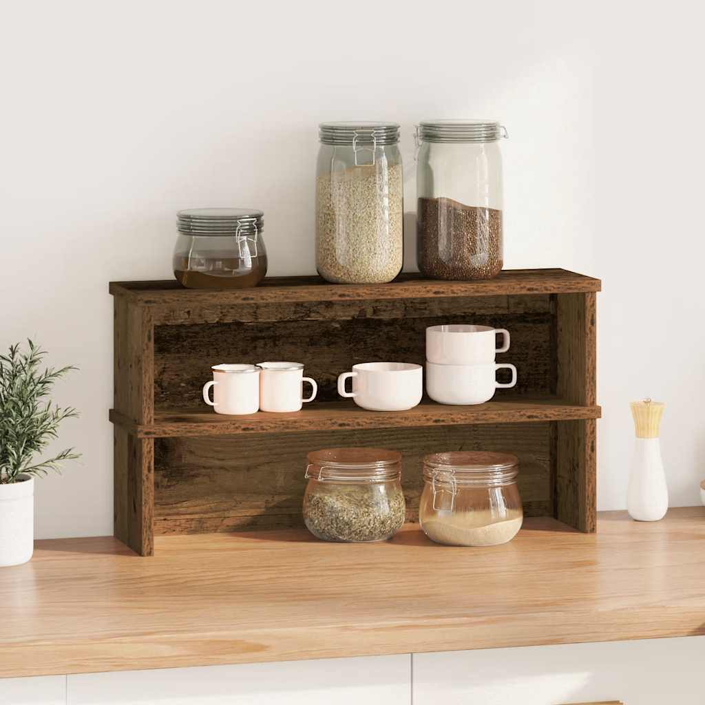 VidaXL cestelli da cucina impilabili 2 pz 50x15x16 cm color legno vecchio