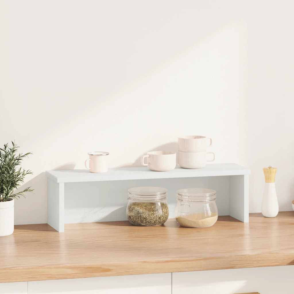Vidaxl Ratch de cocina apilable 60x15x16 cm de madera procesada blanca