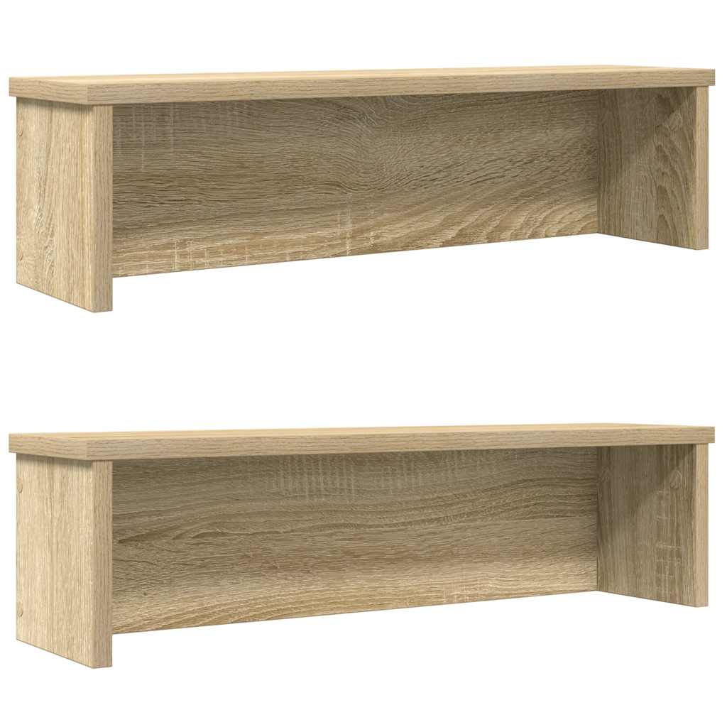 Racks de cocina Vidaxl apilables 2 pcs 60x15x16 cm Sonoma Oak Colored
