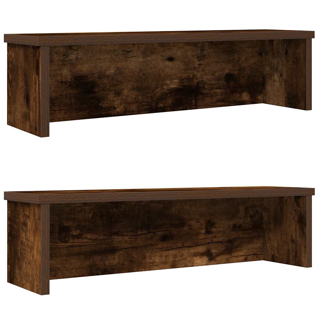 Racks de cocina Vidaxl apilables 2 pcs 60x15x16 cm de roble ahumado