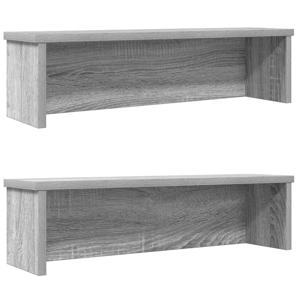Racks de cocina Vidaxl apilables 2 pcs 60x15x16 cm Grey Sonoma Oak