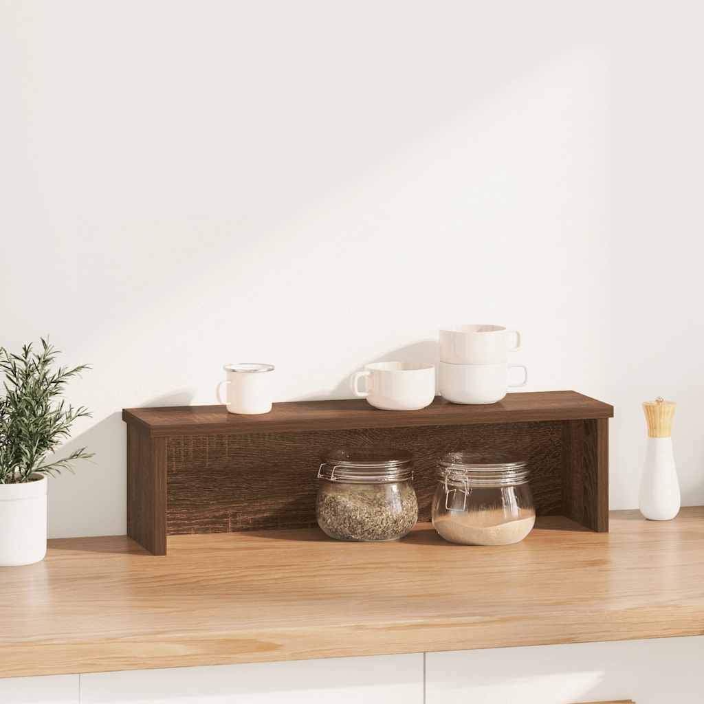 Vidaxl Ratch de cocina apilable 60x15x16 cm Color de roble de madera procesada