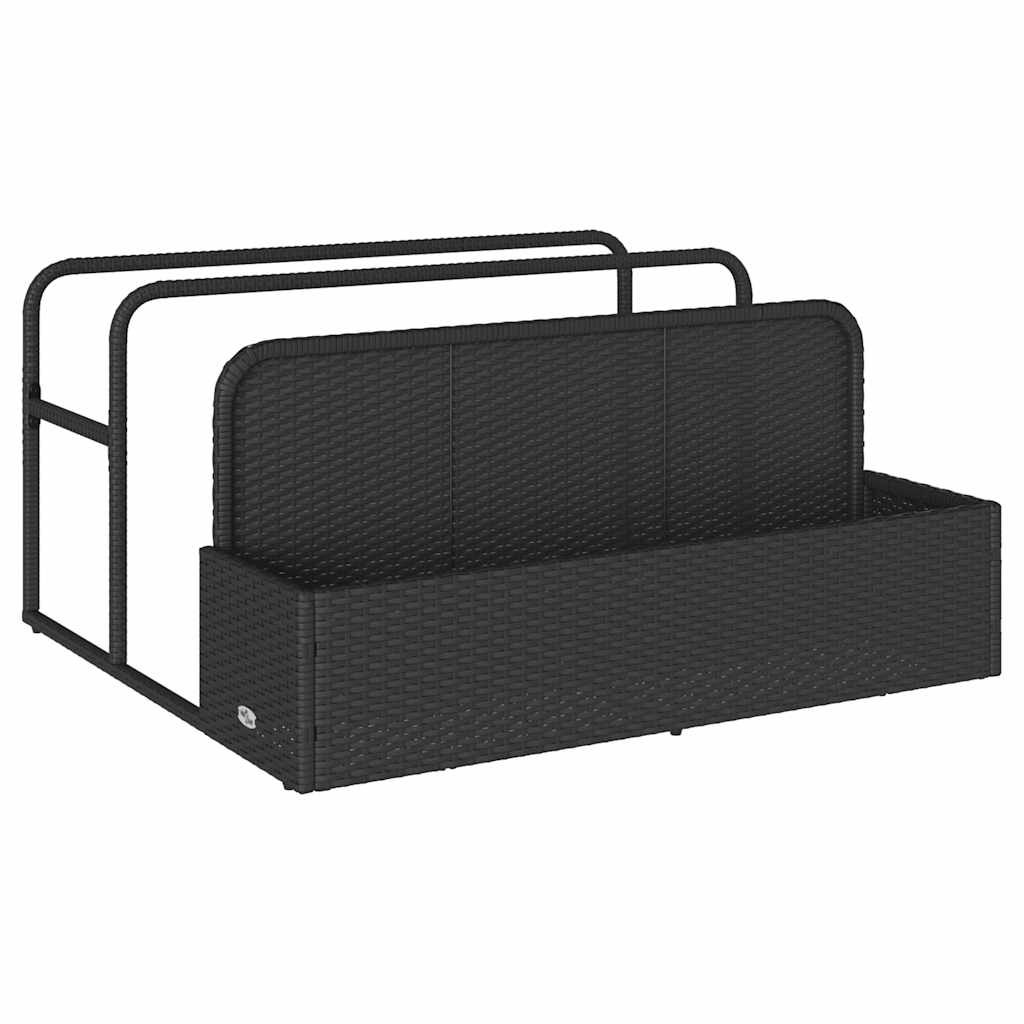 Borsa portaoggetti Vidaxx per piscina, nera, 110x100x57 cm, polyrattan