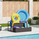 Borsa portaoggetti Vidaxx per piscina, nera, 110x100x57 cm, polyrattan