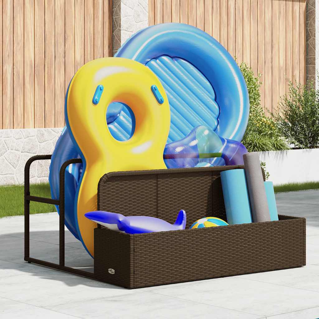 Borsa portaoggetti Vidaxx per piscina, marrone, 110x100x57 cm, polyrattan