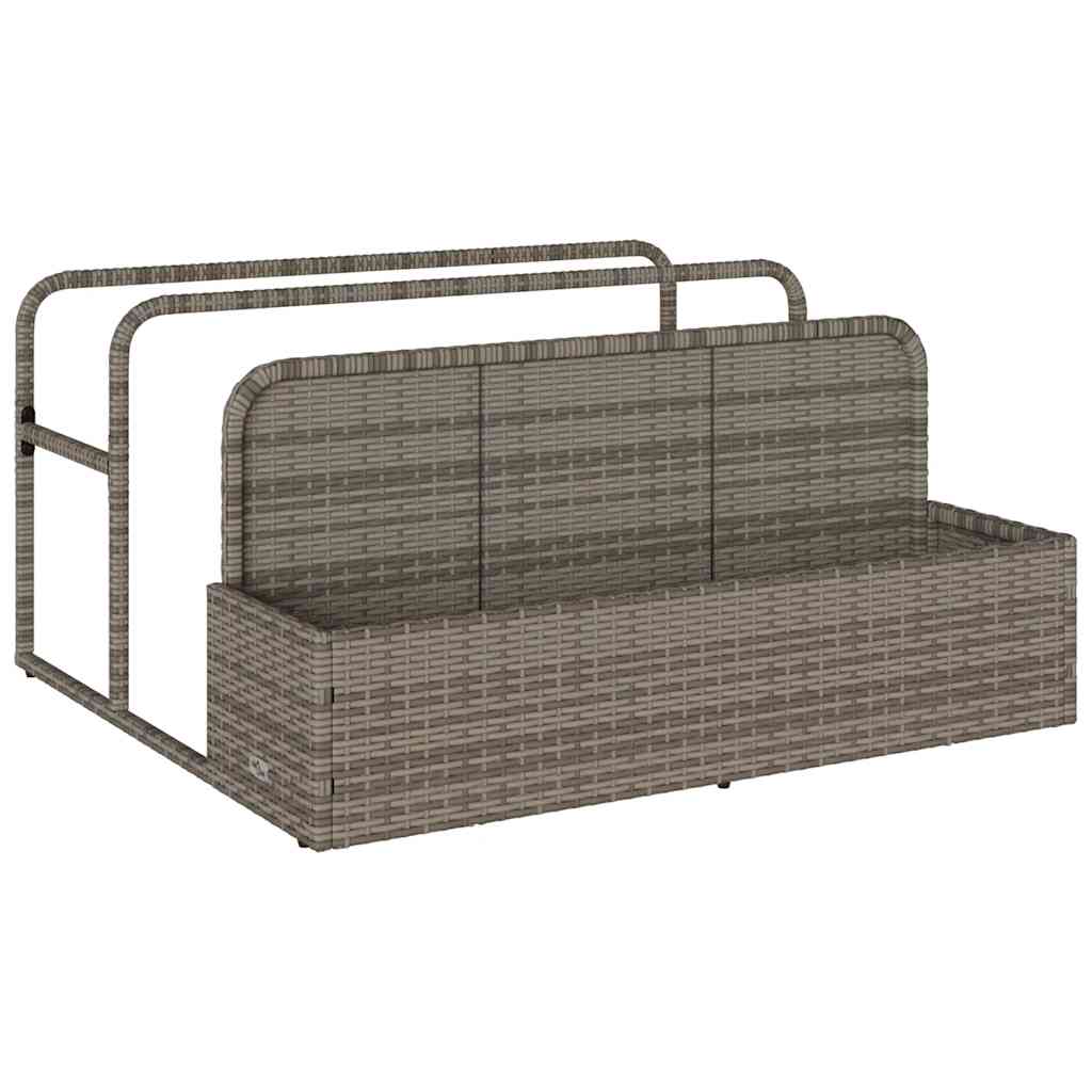 Borsa portaoggetti Vidaxx per piscina, grigia, 110x100x57 cm, polyrattan