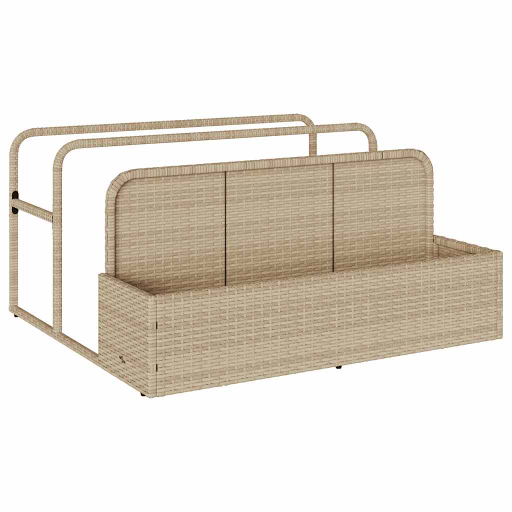 Borsa portaoggetti Vidaxx per piscina, beige, 110x100x57 cm, polyrattan