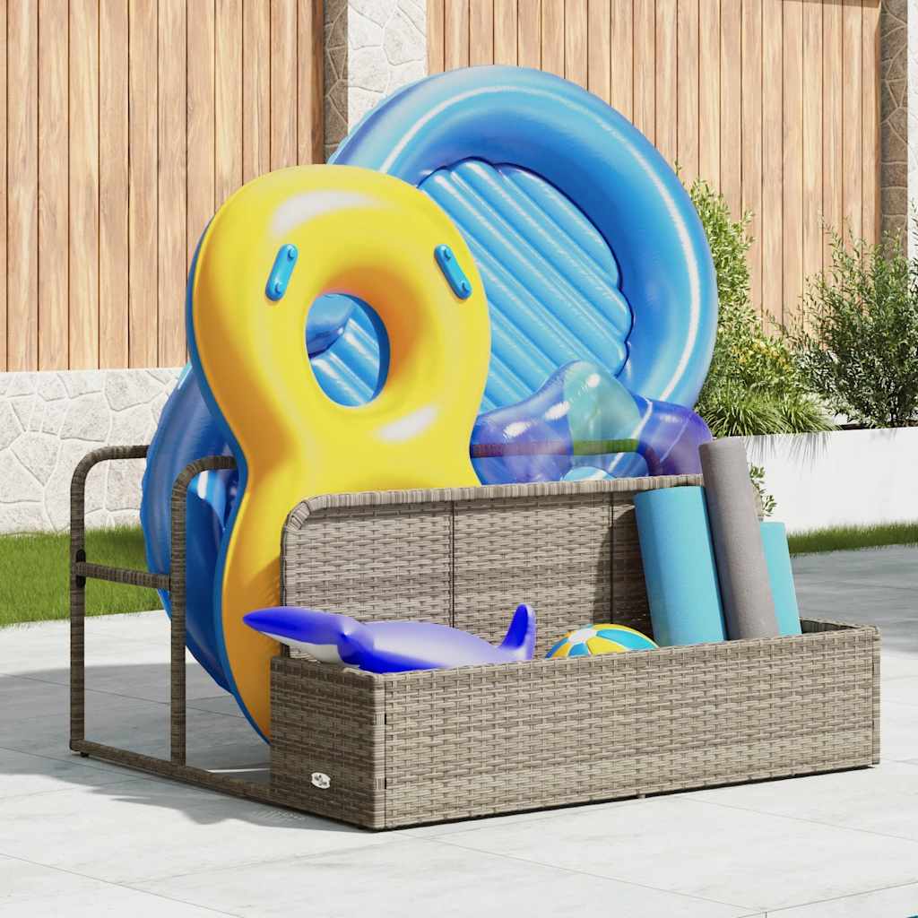 Borsa portaoggetti Vidaxx per piscina, grigio chiaro, 110x100x57 cm, polyrattan