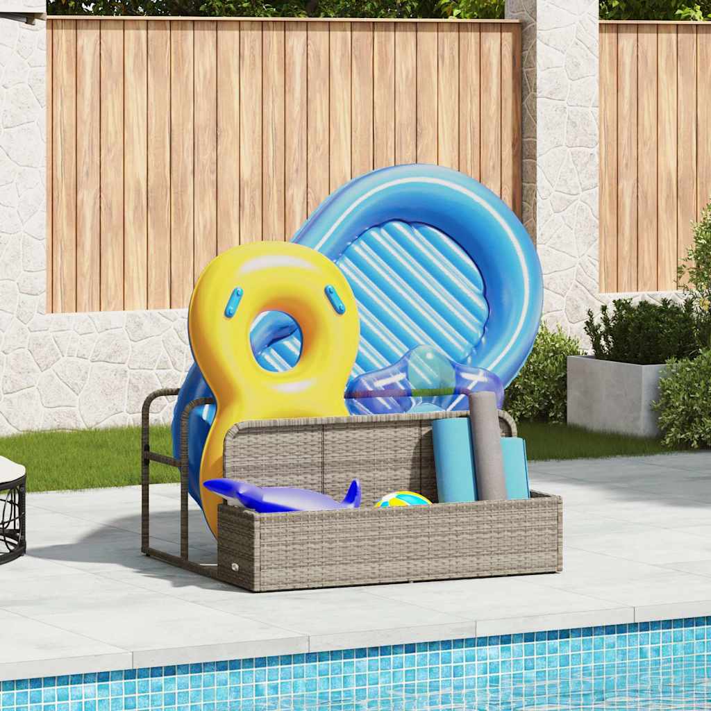 Borsa portaoggetti Vidaxx per piscina, grigio chiaro, 110x100x57 cm, polyrattan