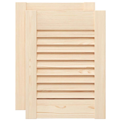 Vidaxl kastdeuren met lamellen 2 st 39,5x29,5 cm massief grenenhout