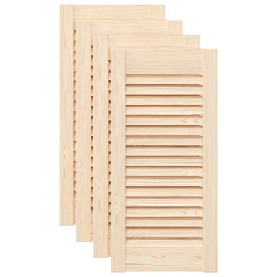 Vidaxl kastdeuren met lamellen 4 st 61,5x29,5 cm massief grenenhout
