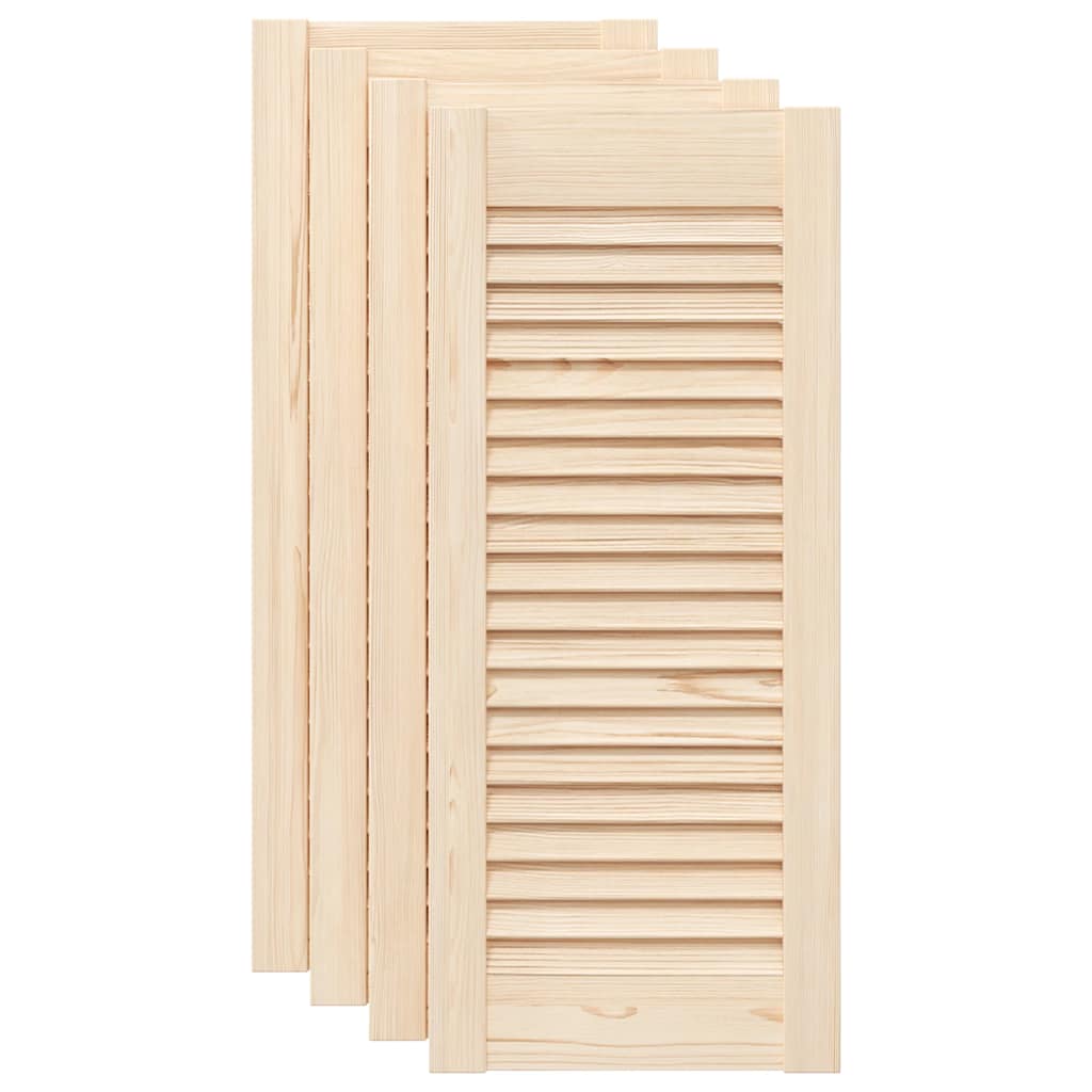 Vidaxl kastdeuren met lamellen 4 st 69x29,5 cm massief grenenhout